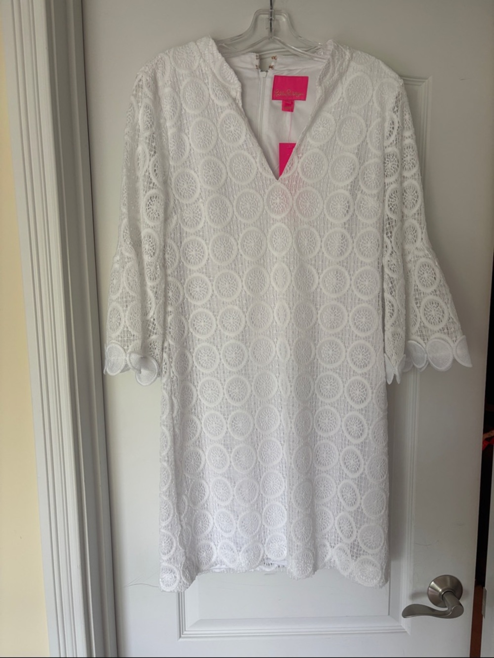 NWT Lilly Pulitzer Resort White Zanzibar Lace Shift Dress Size 8